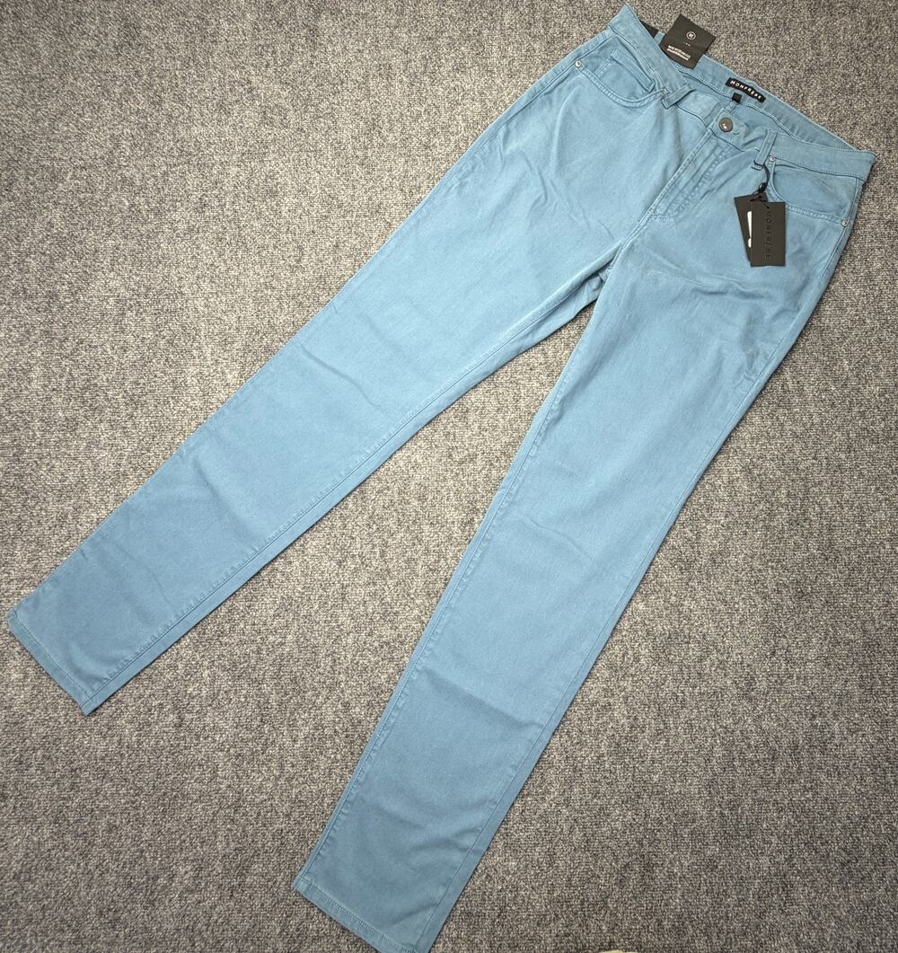 Monfrère Brando Slim Mens 36 Lagoon Blue Japanese Denim Stretch Jeans NWT NEW
